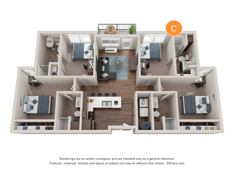 Quad Floor Plan | C Bedroom